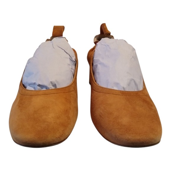 Everlane The Italian Leather Day Heel Cognac Suede Women's 10 Ballet Block Heel - Picture 4 of 7